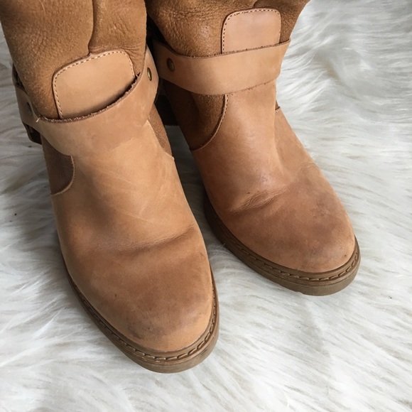 Stetson leather & shearling lined harness boots 8 - Picture 2 of 8